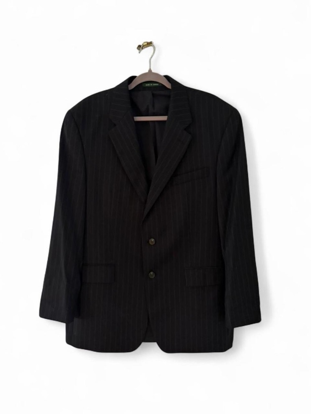 Ralph Lauren Men's Navy Pinstripe Two-Button Blazer